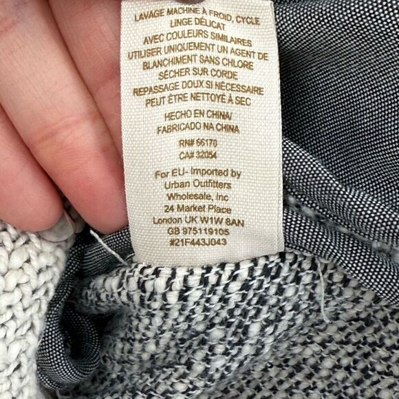 We The Free Tweed Moto Jacket Frayed Hem Asymmetrical Women 6 Grey Cream - Picture 7 of 8